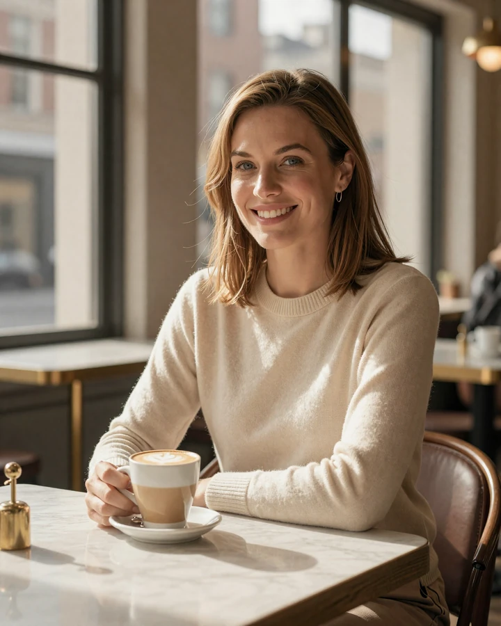 Verified single woman cardiologist on Doctor Singles Network in a Manhattan cafe